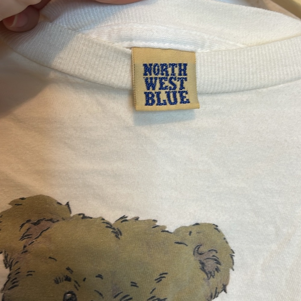 Bear with American Flag and Sunflower White T Shirt - Picture 4 of 4